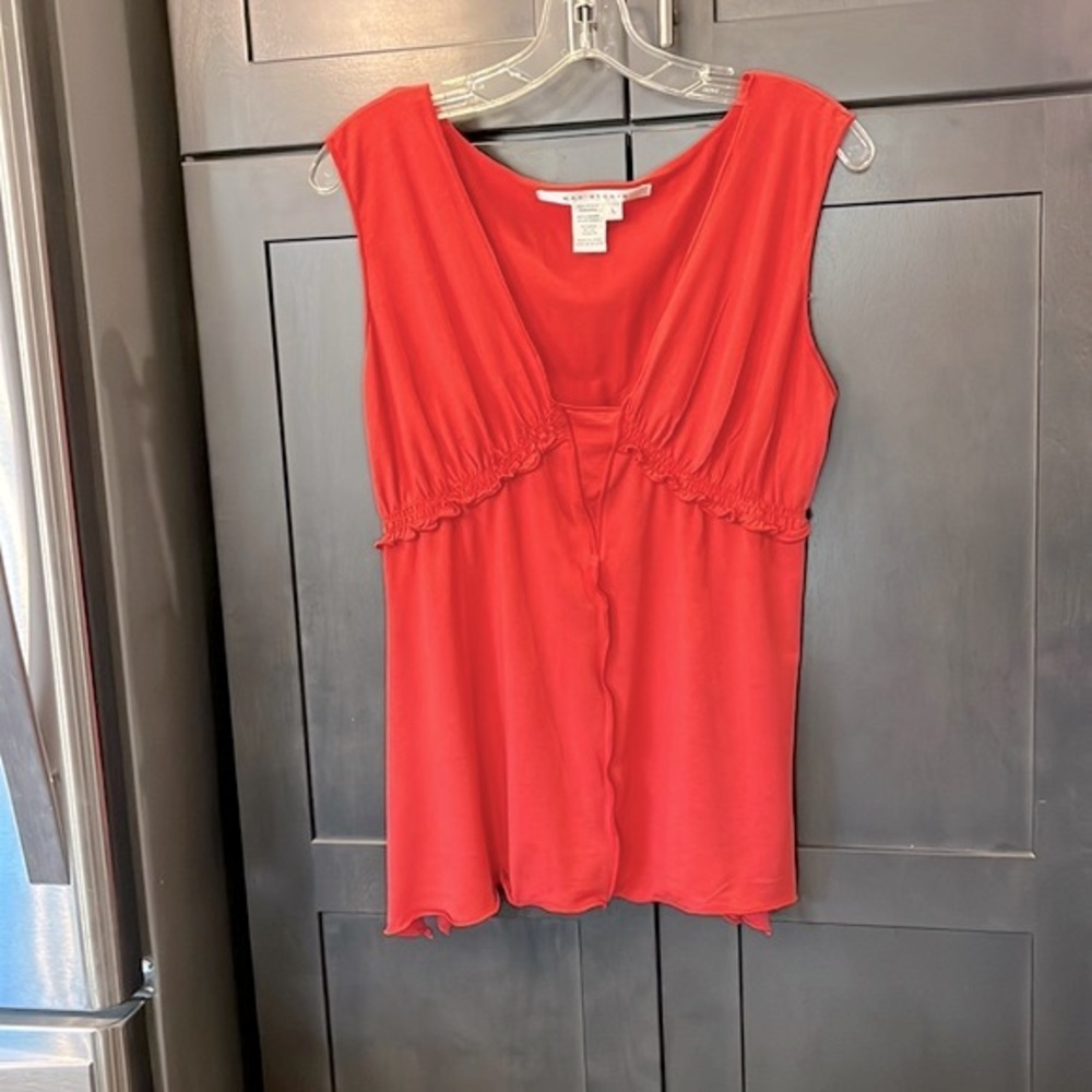 Max Studio Burnt Orange cute summer sleeveless top. Worn once very flattering. - Picture 1 of 9